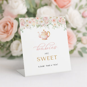 Tea Party Baby Shower Treat Pedestal Sign