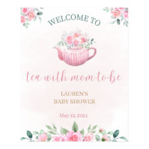Tea Party Baby Shower Welcome Sign