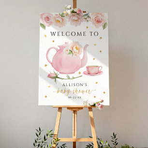 Tea Party Baby Shower Welcome Sign