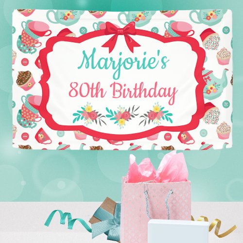 Tea Party Birthday Banner