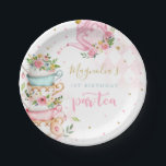 Tea Party Birthday Decor Pink Floral Par-tea   Paper Plates<br><div class="desc">Tea Party Birthday Decor Pink Floral Par-tea Paper Plate
All designs are © PIXEL PERFECTION PARTY LTD</div>
