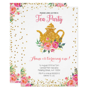 tea birthday invitations zazzle