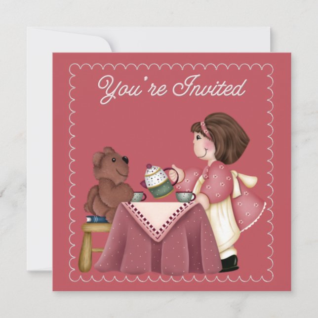 Tea Party Birthday Invitation (Front)