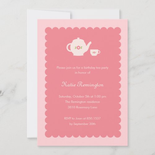 Tea Party Birthday Invitation