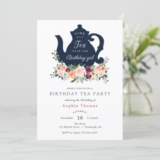 Tea Party Birthday Invitation | Zazzle