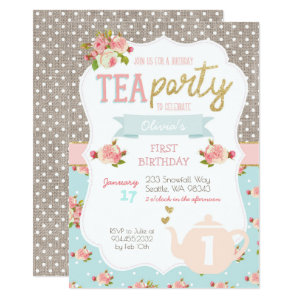 Tea Party Birthday Invitation