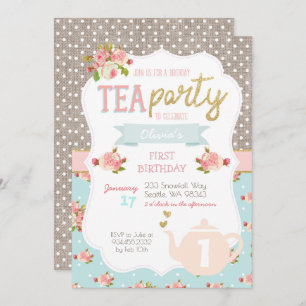 Tea Party Birthday Invitation