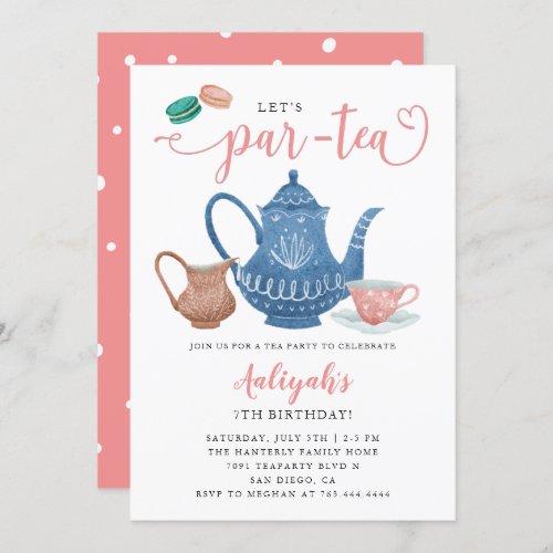 Tea Party Birthday Invitation