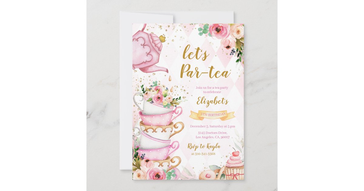 Tea Party Birthday Invitation | Zazzle