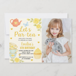 Tea Party Birthday Invitation with photo