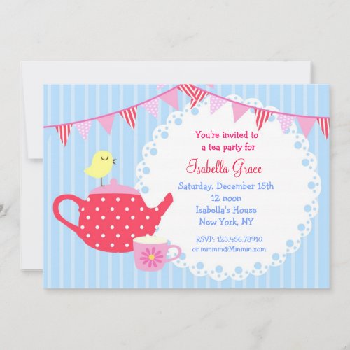 Tea Party Birthday Invitations