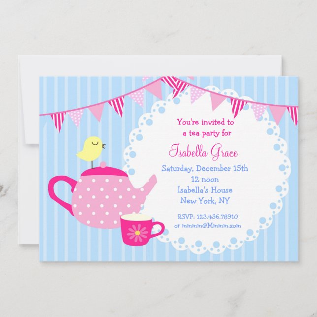 Tea Party Birthday Invitations (Front)