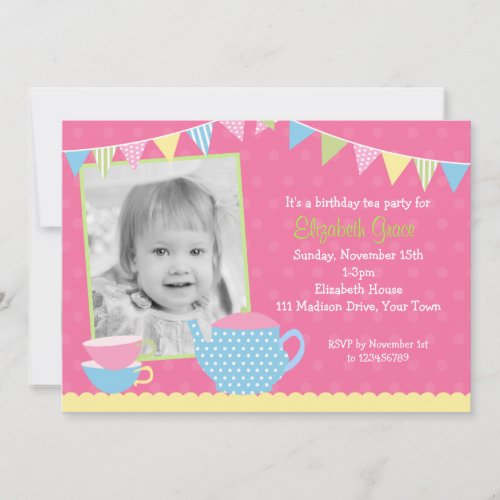 Tea Party Birthday Invitations