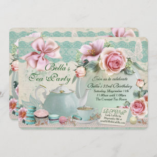 Tea Party Birthday Invitations