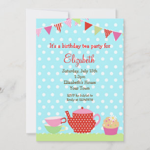 Tea Party Birthday Invitations