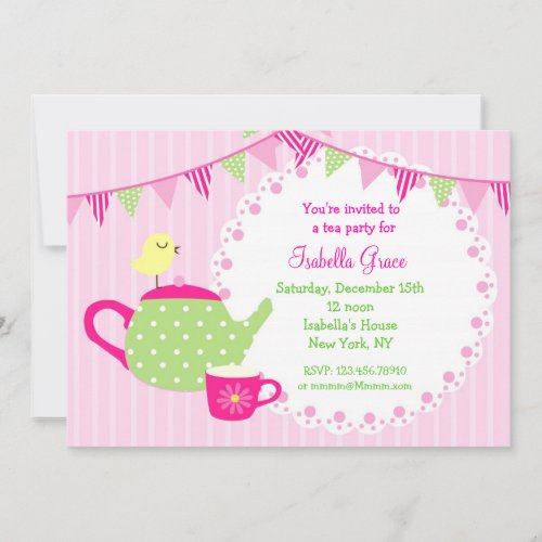 Tea Party Birthday Invitations
