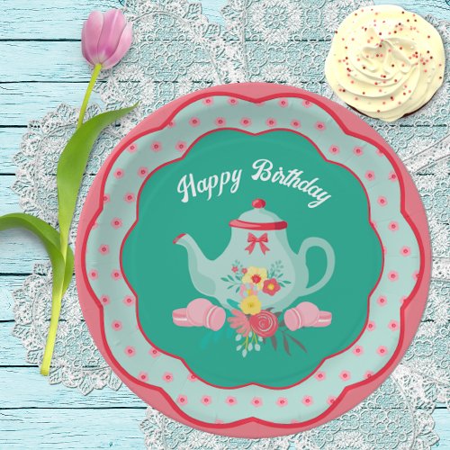 Tea Party Birthday Luncheon Paper Plates