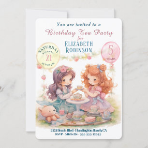 Tea Party Birthday Party Invitation