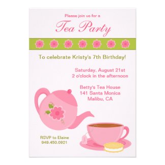 Tea Party Birthday Party Invitation 