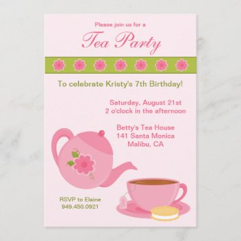 Tea Party Birthday Party Invitation by eventfulcards at Zazzle