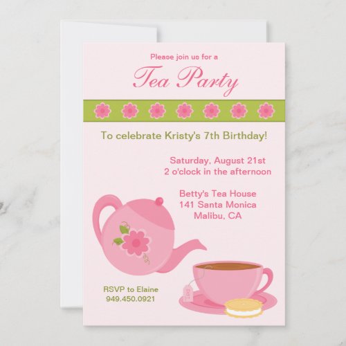 Tea Party Birthday Party Invitation