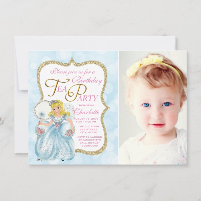 Tea Party Birthday Party Invitations (Front)