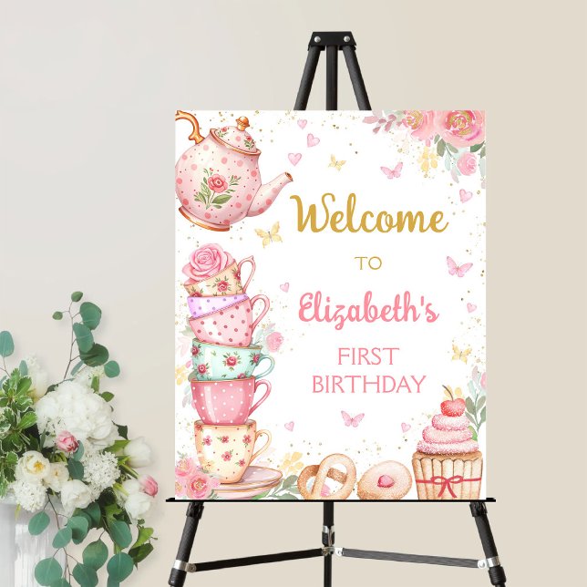 Tea Party Birthday Welcome Sign (Creator Uploaded)