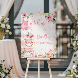 Tea Party Birthday Welcome Sign