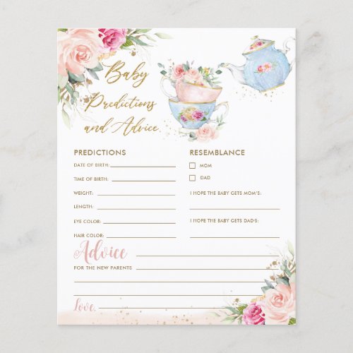 Tea Party Blush Floral Baby Predictions and Advice