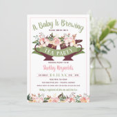 Tea Party Boho Baby Shower Invitation (Standing Front)