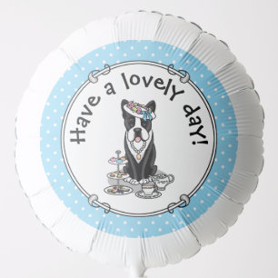 Tea Party Boston Terrier Dog (black) Cute Balloon