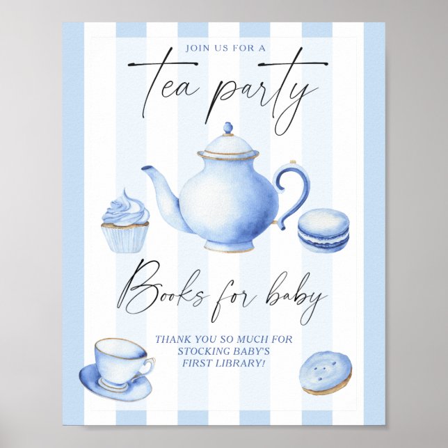 Tea Party Boy Baby shower books for baby Poster (Front)