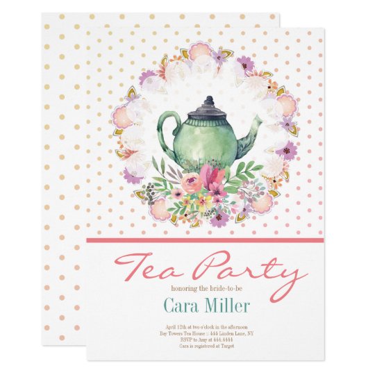 Tea Party Bridal baby Shower Invitation | Zazzle.com