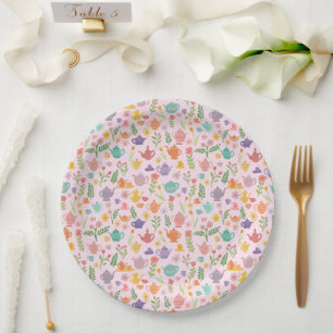 Tea Party Bridal Easter Spring Floral Colorful  Paper Plates