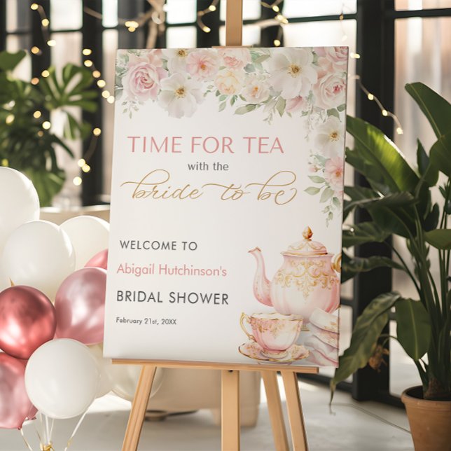 Tea Party Bridal Shower -  16x20  Foam Board (Tea Party Bridal Shower - 16x20 Foam Board)