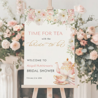 Tea Party Bridal Shower - 24x36 Foam Board