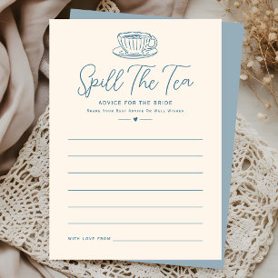 Tea Party Bridal Shower Advice Card