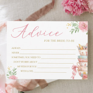 Tea Party Bridal Shower Advice Card