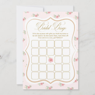 Tea Party Bridal Shower Bingo Game Card