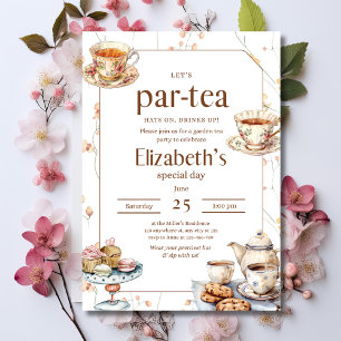Tea Party Bridal Shower Elegant Garden Tea Party Invitation