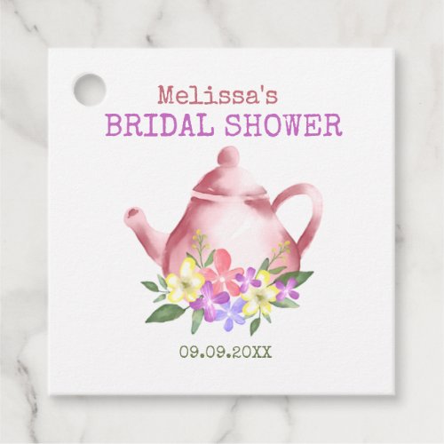 Tea Party Bridal Shower Favor Tags