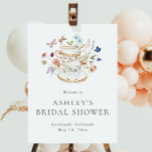 Tea Party Bridal Shower Foam Board<br><div class="desc">Tea Party Baby Shower Foam Board. Let Your Special Day Blossom with Floral Bridal Shower Sign! This bridal shower sign features stunning hand-painted watercolor florals in hues of deep purple, dusty blue, and blush pink with sage greenery. Whether you're hosting a garden party or a cozy, intimate gathering, this beautiful...</div>
