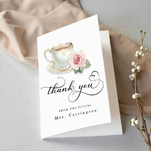 Tea Party Bridal Shower – Future Mrs Letterpress Thank You Card