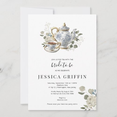 Tea Party Bridal Shower Invitaition Invitation