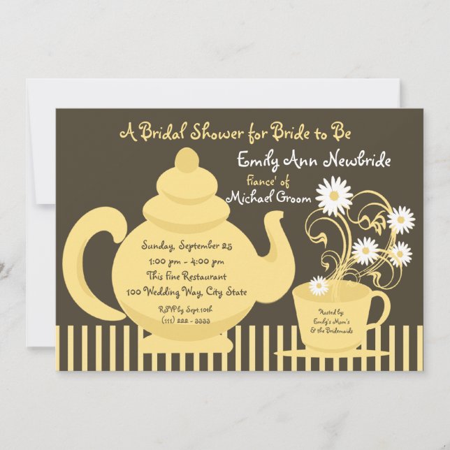 Tea Party Bridal Shower Invitation (Front)