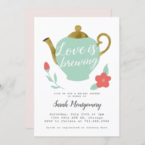 Tea Party Bridal Shower Invitation