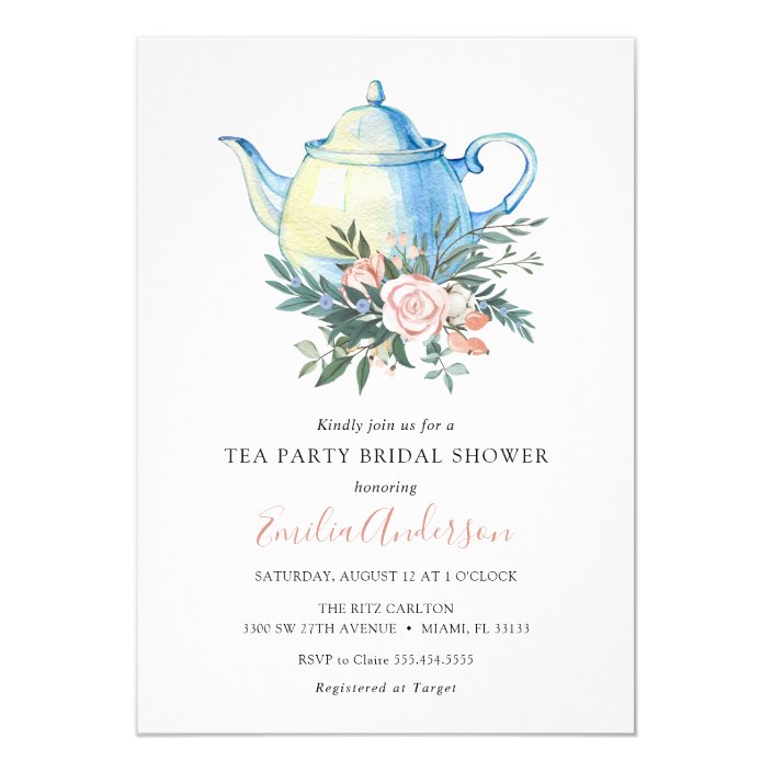 Tea Party Bridal Shower Invitation Zazzle Com