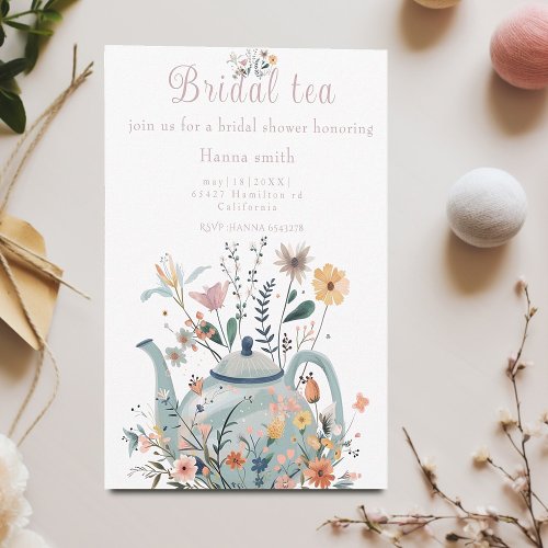 tea party  Bridal shower   Invitation