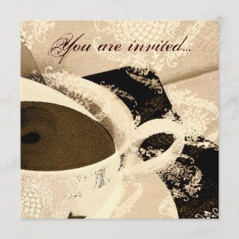 Tea Party Bridal Shower Invitation by justbecauseiloveyou at Zazzle