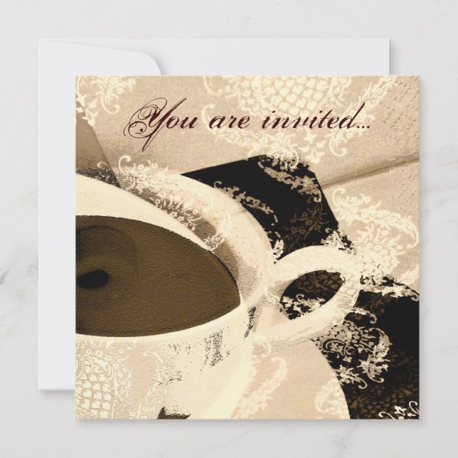 Tea party bridal shower invitation (Front)